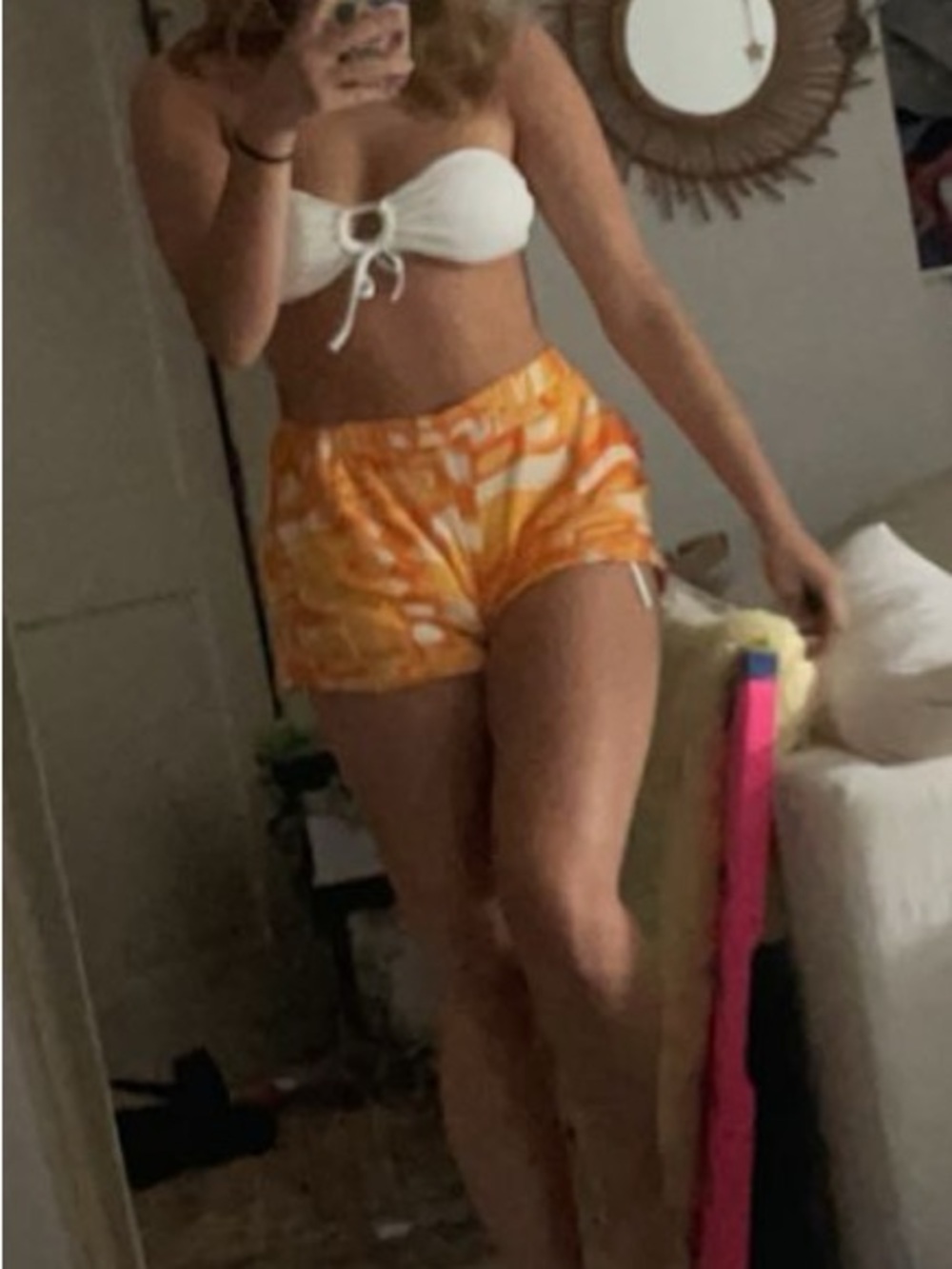 Urban Outfitters Orange and White Athletic Shorts